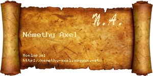 Némethy Axel névjegykártya